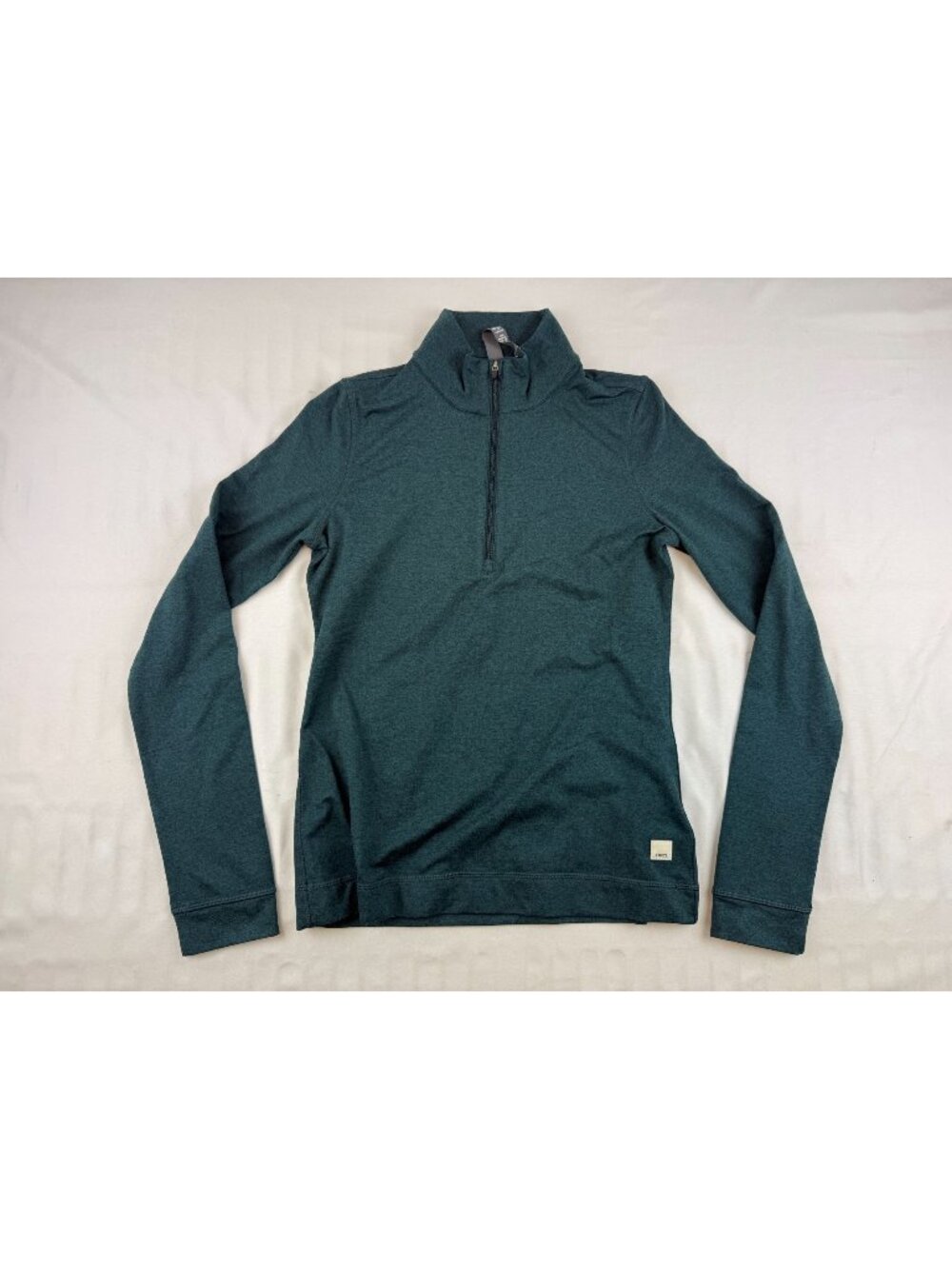 Vuori Halo Essential Half Zip Pullover Womens S Green Heather Mock Neck